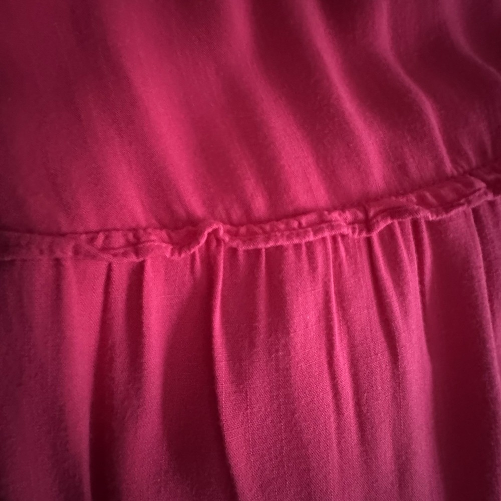 Slate & Willow Dark Pink Maxi Halter Tiered Dress Size XS Open Back Lined - Picture 7 of 16